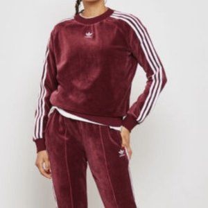 Adidas 3 Stripe Pullover Burgundy Sweatshirt Women's Sz M  NWOT